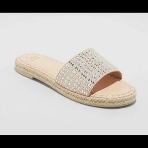 NWT Kenna Embellished Espadrille Sandals- Tan